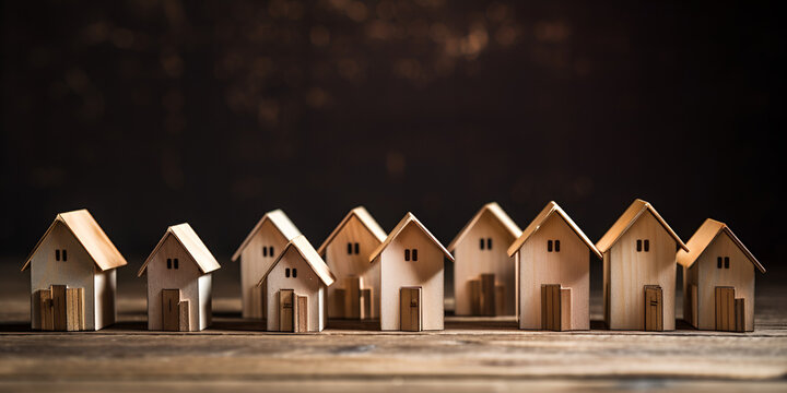 Miniature house model on ground Miniature House Model: Symbol of Home and Stability 