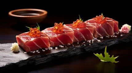 close up of a slice of a fish