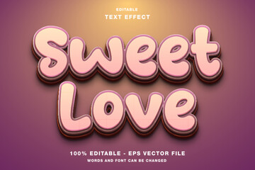 Sweet love 3D editable Text effect
