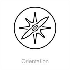 Orientation and way icon concept