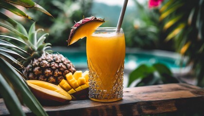tropical cocktail on the beach