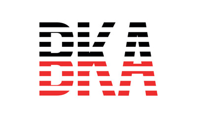 BKA three initial letter iconic line negative space minimal logo design vector template. monogram, abstract, wordmark, business, typography, minimalist, brand, company, flat, modern, unique, simple