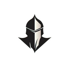 Fototapeta premium Design of minimalist logo featuring a knight in black 