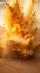 Poster A huge explosion of sand in the desert © cac_tus