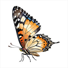 Watercolor Clipart Painted Lady Butterfly Illustration