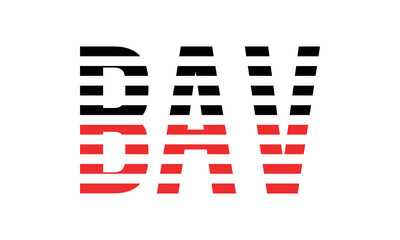 BAV three initial letter iconic line negative space minimal logo design vector template. monogram, abstract, wordmark, business, typography, minimalist, brand, company, flat, modern, unique, simple