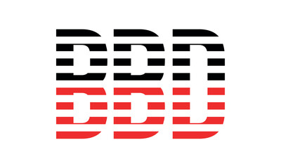 BBD three initial letter iconic line negative space minimal logo design vector template. monogram, abstract, wordmark, business, typography, minimalist, brand, company, flat, modern, unique, simple