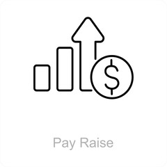 Pay Raise and payment icon concept