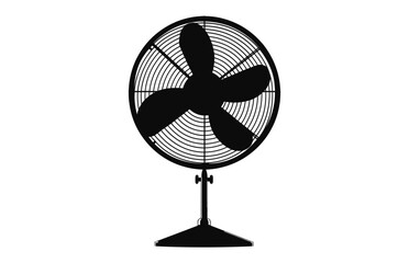 A Table Fan Silhouette vector isolated on white background