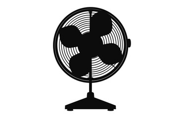 A Table Fan Silhouette vector isolated on white background
