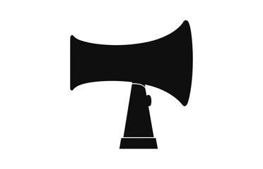A Megaphone Silhouette flat Vector icon isolated on a white background