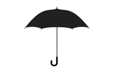 An Umbrella vector black Silhouette isolated on a white background