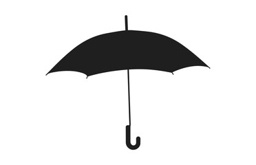 An Umbrella vector black Silhouette isolated on a white background