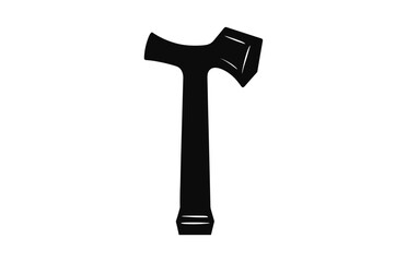 A Hammer vector black Silhouette isolated on a white background