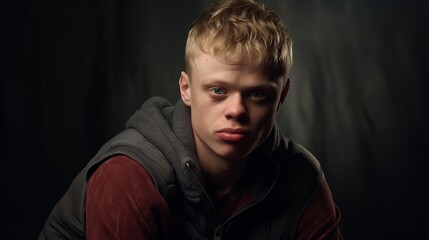 Fototapeta premium Empowering Image of a Young Boy with Intellectual Disability