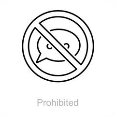 Prohibited and blocked message icon concept
