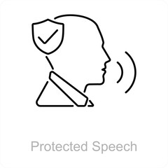 Protected Speech and chat icon concept