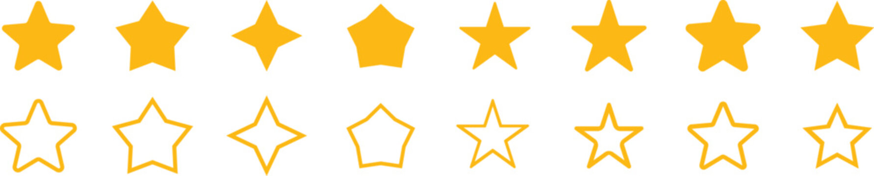 Set of star icons. Rating Star icon. Star vector collection. Modern simple stars. Vector illustration