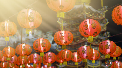 Chinese new year lanterns in old town area.