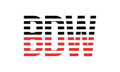 BDW three initial letter iconic line negative space minimal logo design vector template. monogram, abstract, wordmark, business, typography, minimalist, brand, company, flat, modern, unique, simple