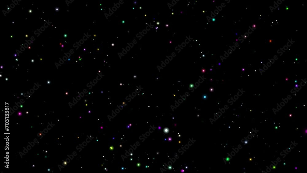 Poster video footage of a one-minute abstract background with multiple particles moving towards the observe