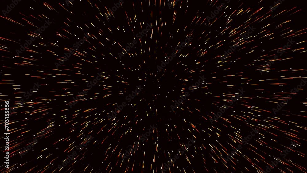 Poster video footage of a one-minute abstract background with multiple particles moving towards the observe