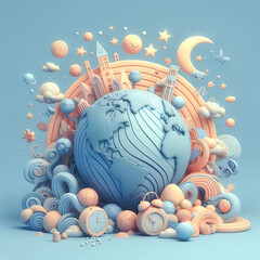 World Sleep Day Free photo Realistic 3d background