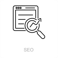 SEO and search icon concept - obrazy, fototapety, plakaty
