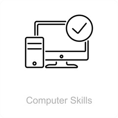 Computer Skills and screen icon concept