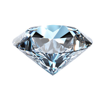 recommend clip art: Sparkling light round brilliant cut diamond with shadow and glowing lens flares. 3D rendering illustration isolated on png background.