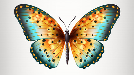 Colorful butterfly isolated on transparent background