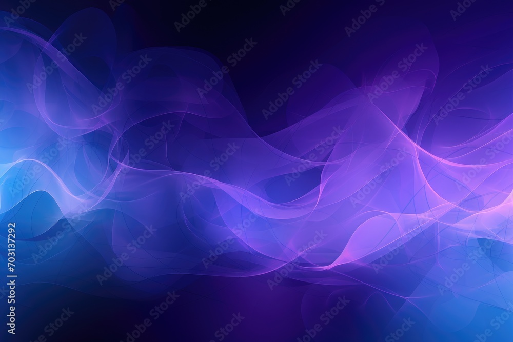 Poster abstract blue and purple background with smooth lines and curves in it, random background in blue an