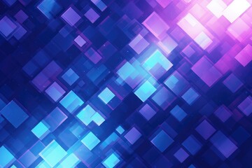 abstract blue background with glowing squares. Vector illustration for your design, Random background in blue and purple with copy space, AI Generated