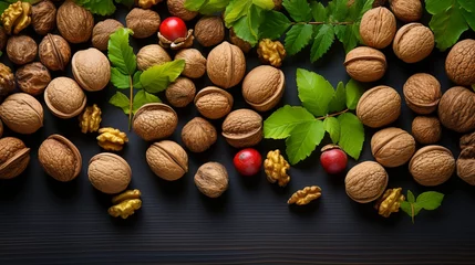 Fotobehang Walnut nut is Juglans regia greater antioxidant activity © Montalumirock