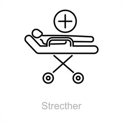 Stretcher and Patient icon concept