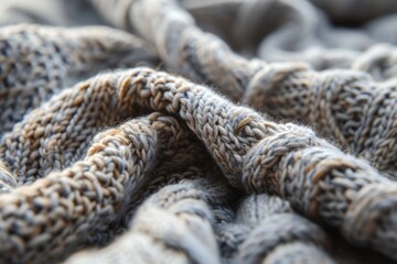 Knitted fabric texture background in cozy woolen patterns.