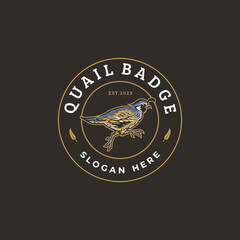 illustration of vintage quail badge