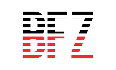 BFZ three initial letter iconic line negative space minimal logo design vector template. monogram, abstract, wordmark, business, typography, minimalist, brand, company, flat, modern, unique, simple