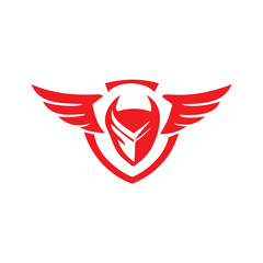 Obraz premium Tribal Shield with Wings Illustration