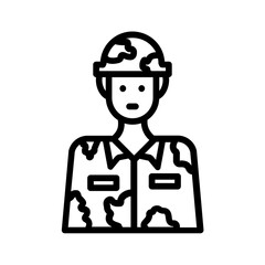 Black line icon for Military