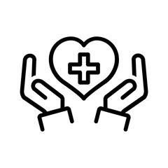 Black line icon for Optimal care