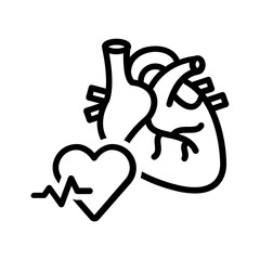 Black line icon for Chronic care