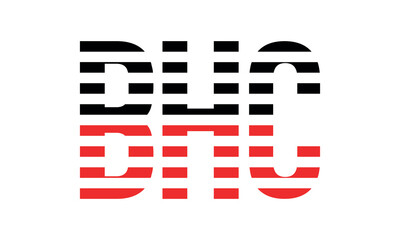 BHC three initial letter iconic line negative space minimal logo design vector template. monogram, abstract, wordmark, business, typography, minimalist, brand, company, flat, modern, unique, simple