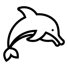 Dolphin Line Icon Design Vector