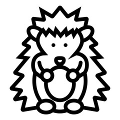 Hedgehog Line Icon Design Vector
