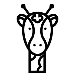 Giraffe Line Icon Design Vector