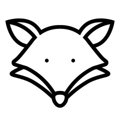 Fox Line Icon Design Vector