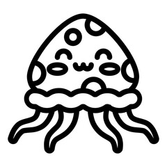Jellyfish Line Icon Design Vector