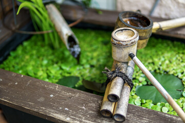 日本のつくばい　和風イメージ