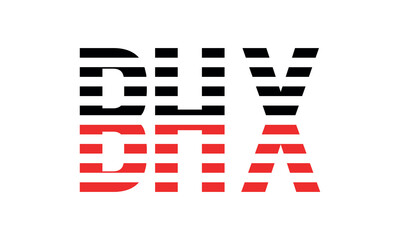 BHX three initial letter iconic line negative space minimal logo design vector template. monogram, abstract, wordmark, business, typography, minimalist, brand, company, flat, modern, unique, simple